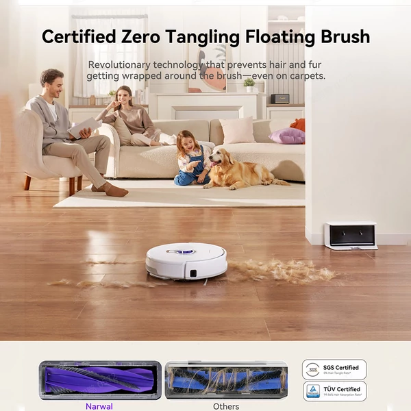 Narwal Freo X Plus robotporszívó és felmosó, 7800Pa szívóerő, önürítő, gubancmentes kefe, app/alexa vezérlés