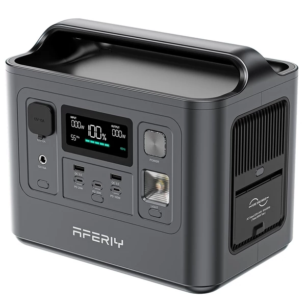 AFERIY P010 hordozható áramforrás, 800W 512Wh kültéri generátor, 8 kimenet, 1,5 óra töltés, 3500+ ciklus LiFePO₄ akkumulátor