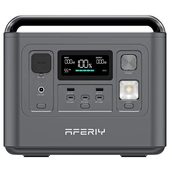 AFERIY P010 hordozható áramforrás, 800W 512Wh kültéri generátor, 8 kimenet, 1,5 óra töltés, 3500+ ciklus LiFePO₄ akkumulátor