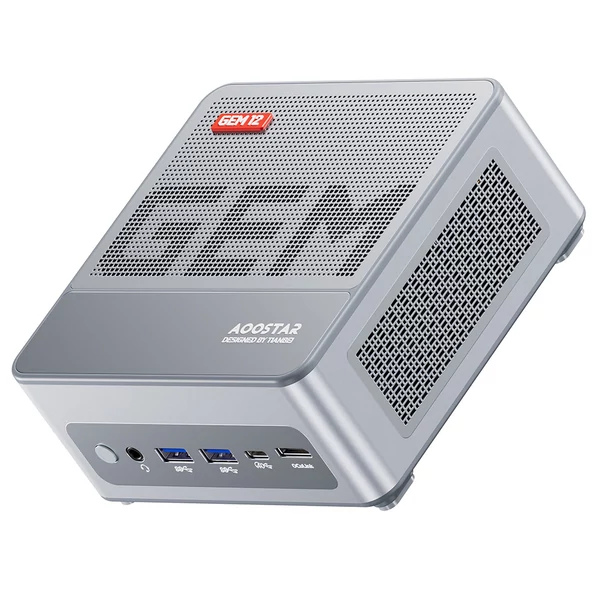 AOOSTAR GEM12 Max Mini PC, AMD Ryzen 9 6900HX, 8 mag, 4.9GHz, 32GB DDR5, 1TB PCIe 4.0 SSD, 4K 120Hz, WiFi 6, BT 5.2, 2x2.5G LAN - Ezüst