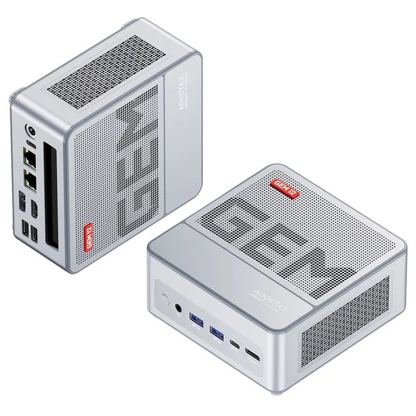 AOOSTAR GEM12 Max Mini PC, AMD Ryzen 9 6900HX, 8 mag, 4.9GHz, 32GB DDR5, 1TB PCIe 4.0 SSD, 4K 120Hz, WiFi 6, BT 5.2, 2x2.5G LAN - Ezüst