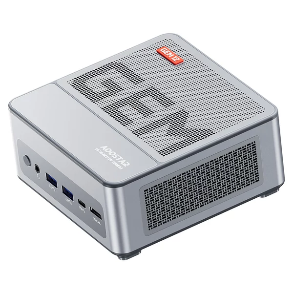 AOOSTAR GEM12 Max Mini PC, AMD Ryzen 9 6900HX, 8 mag, 4.9GHz, 32GB DDR5, 1TB PCIe 4.0 SSD, 4K 120Hz, WiFi 6, BT 5.2, 2x2.5G LAN - Ezüst