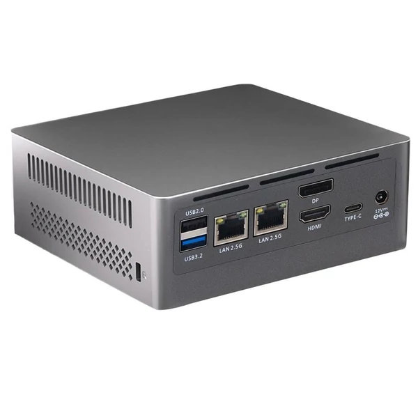 AOOSTAR N9N Pro Mini PC, Intel Core i3-N305, 8 mag, akár 3.8GHz, 16GB RAM, 512GB SSD, HDMI+DP, 4K, WiFi 5, BT 4.2, USB, RJ45, jack