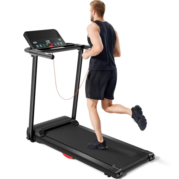 ROBORE P16 összecsukható futópad, 2,5 LE kefe nélküli motor, pulzusmérő, dupla párnázás, 120 kg, pohár- és telefontartó