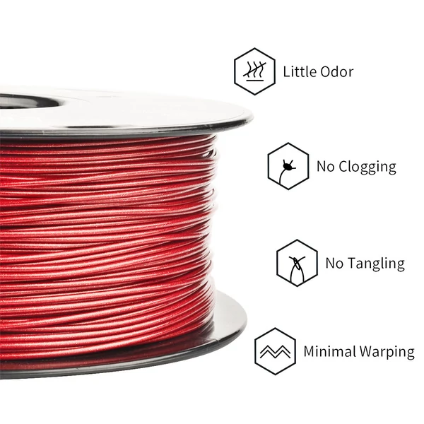 ERYONE Galaxy csillámos PLA 3D nyomtató filament 1,75mm, 1kg, ±0,03mm pontosság - piros