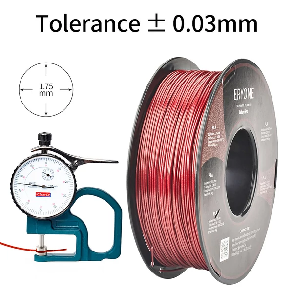 ERYONE Galaxy csillámos PLA 3D nyomtató filament 1,75mm, 1kg, ±0,03mm pontosság - piros
