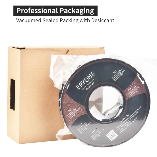 ERYONE Galaxy csillámos PLA 3D nyomtató filament 1,75mm, 1kg, ±0,03mm pontosság - piros
