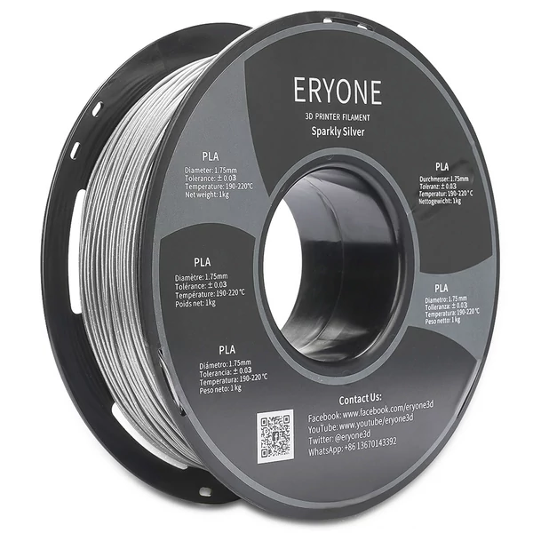 ERYONE Galaxy csillámos PLA 3D nyomtató filament 1kg - ezüst