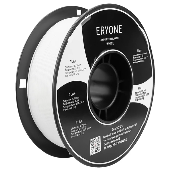 ERYONE PLA+ 3D nyomtató filament 1kg - fehér
