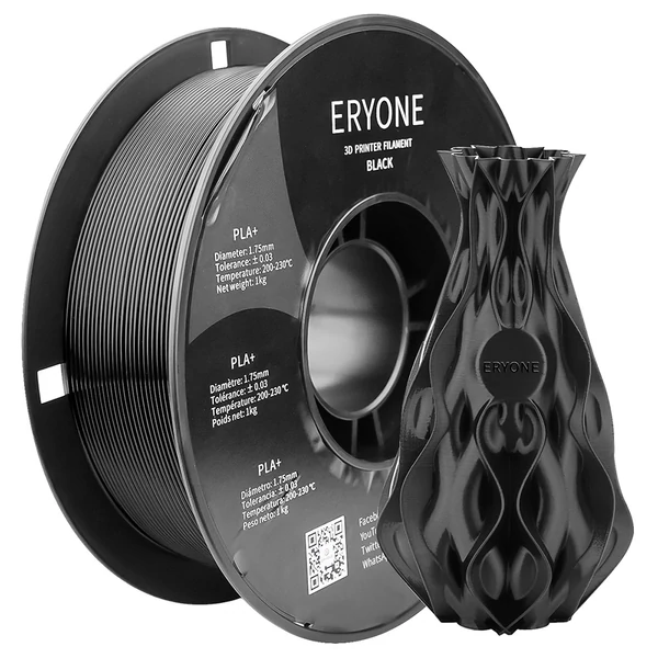 ERYONE PLA+ 3D nyomtató filament 1kg - fekete