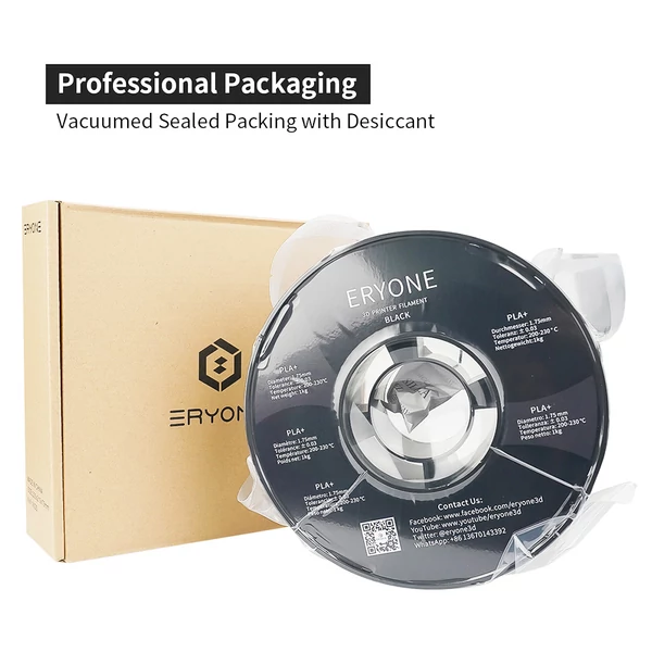 ERYONE PLA+ 3D nyomtató filament 1kg - fekete