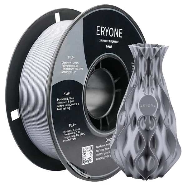 ERYONE PLA+ 3D nyomtató filament 1kg - szürke