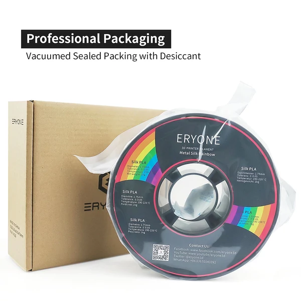 ERYONE Rainbow PLA filament 3D nyomtatóhoz 1,75mm, 0,03mm tűrés, 1kg - Metal Silk Szivárvány