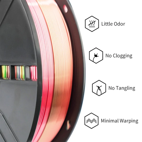 ERYONE Rainbow PLA filament 3D nyomtatóhoz 1,75mm, 0,03mm tűrés, 1kg - Metal Silk Szivárvány