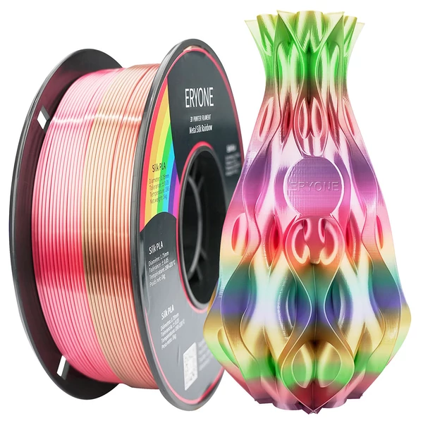 ERYONE Rainbow PLA filament 3D nyomtatóhoz 1,75mm, 0,03mm tűrés, 1kg - Metal Silk Szivárvány