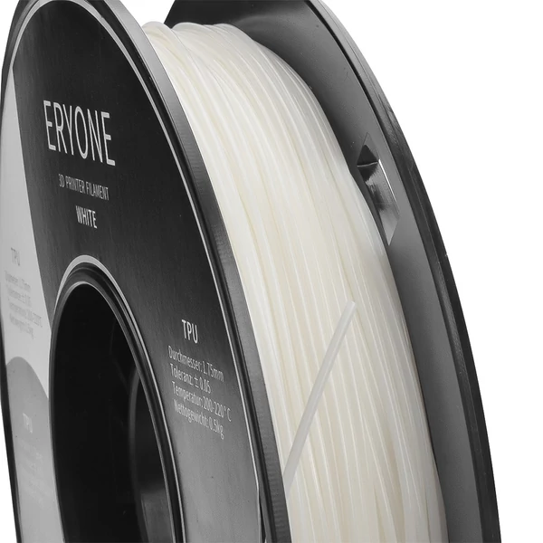 ERYONE TPU 3D nyomtató filament 1.75mm, 0.03mm tűrés, 0.5kg tekercs - fehér