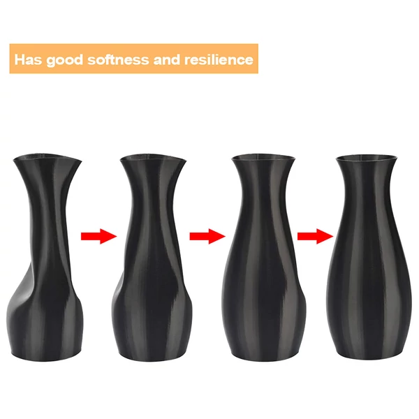 ERYONE TPU 3D nyomtató filament 1.75mm, 0.03mm tűrés, 0.5kg tekercs - fekete