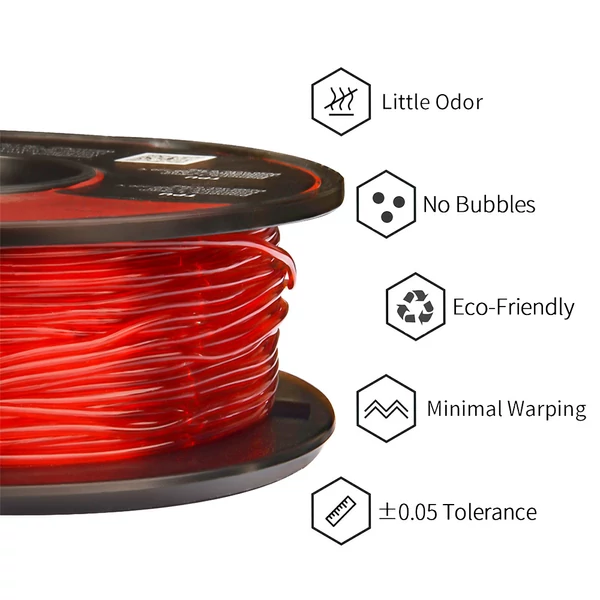 ERYONE TPU 3D nyomtató filament 0.5kg - piros