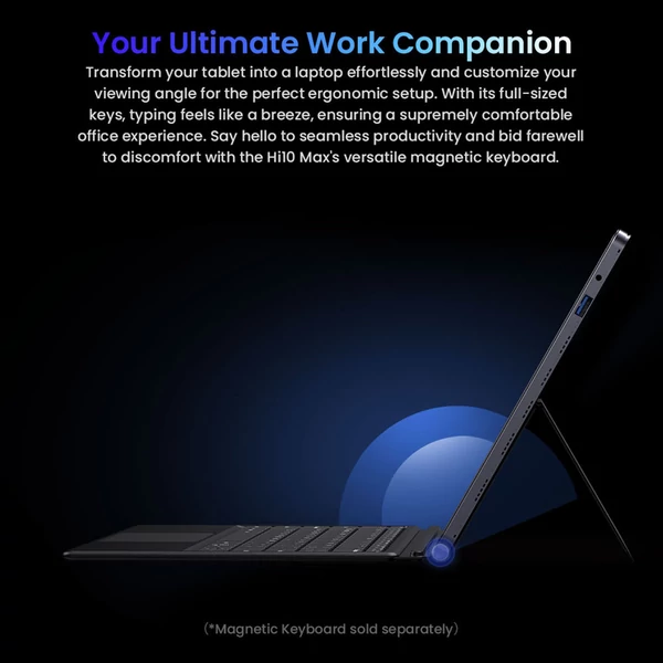 CHUWI Hi10 Max tablet (billentyűzet nélkül), Intel N150, 12.96" 2880×1920 IPS, 12GB RAM, 512GB SSD, WiFi6, 8+5MP kamera, USB-C, HDMI