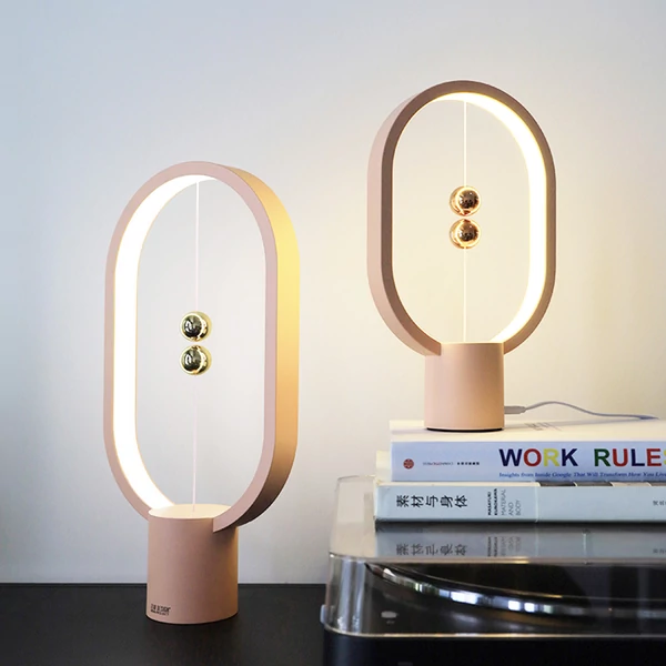 USB újratölthető HENGPRO mini egyensúly LED asztali lámpa, mágneses kapcsoló, szemkímélő éjjeli fény, érintésvezérlés