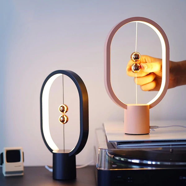 USB újratölthető HENGPRO mini egyensúly LED asztali lámpa, mágneses kapcsoló, szemkímélő éjjeli fény, érintésvezérlés