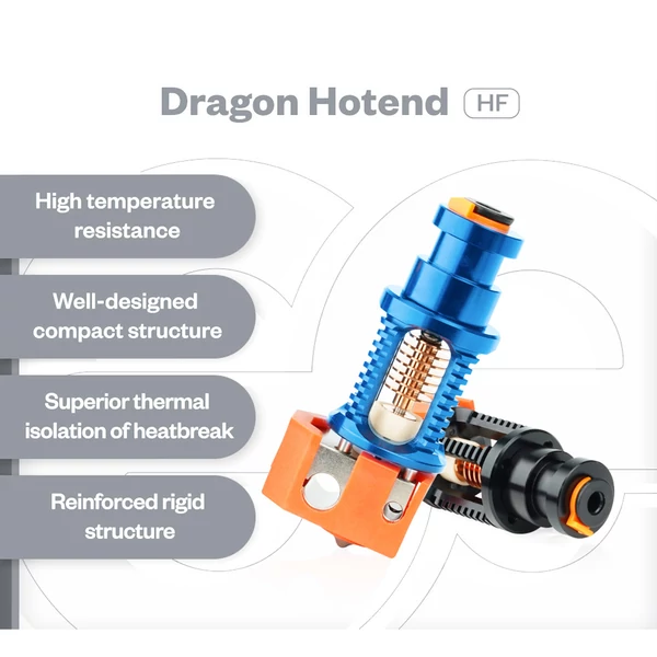 Phaetus Dragon Hotend High Flow, Prusa/Creality CR-10/Ender 3, 500°C, minden filamenthez kompatibilis - kék