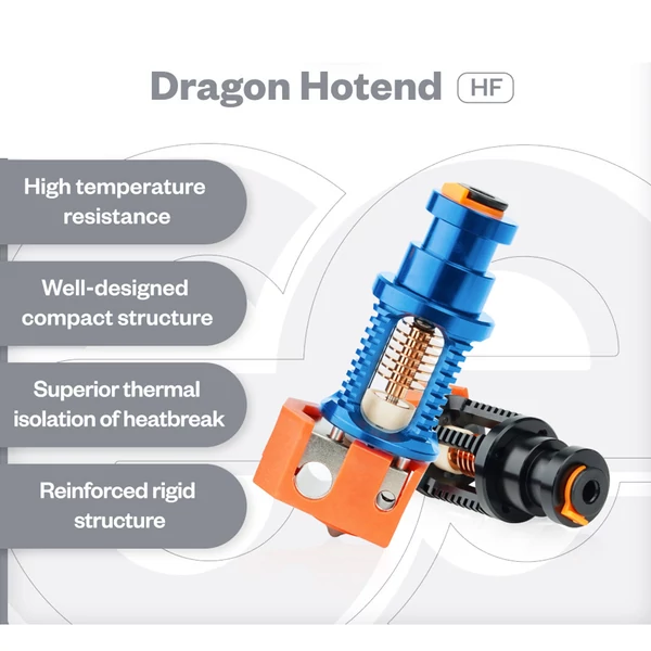 Phaetus Dragon Hotend High Flow, Prusa/Creality CR-10/Ender 3, 500°C, minden filamenthez kompatibilis - fekete