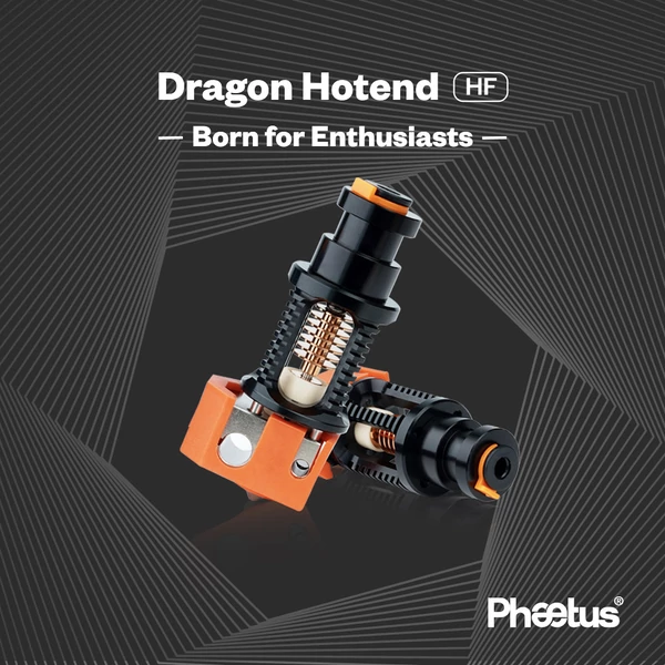 Phaetus Dragon Hotend High Flow, Prusa/Creality CR-10/Ender 3, 500°C, minden filamenthez kompatibilis - fekete