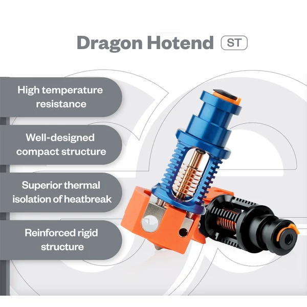 Phaetus Dragon Hotend Standard, 500°C, Prusa/Creality CR-10/Ender 3, minden filamenthez kompatibilis - kék