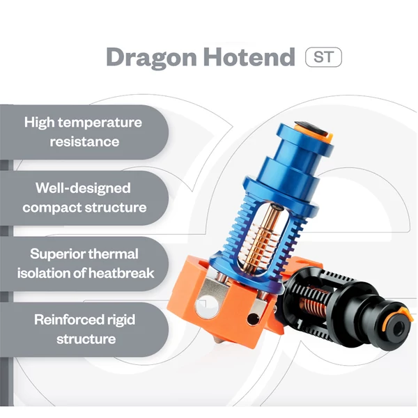 Phaetus Dragon Hotend Standard, 500°C, Prusa/Creality CR-10/Ender 3, univerzális szálkompatibilitás - fekete