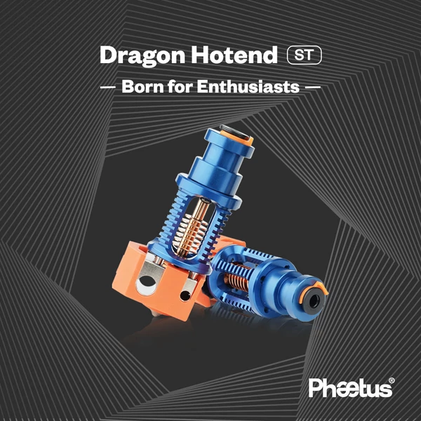 Phaetus Dragon Hotend Standard, 500°C, Prusa/Creality CR-10/Ender 3, univerzális szálkompatibilitás - fekete