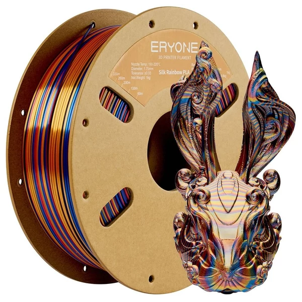 5kg ERYONE Selyem Csavart Szivárvány PLA Filament - 1kg Inferno/Obszidián/Pszichedelikus/Vortex/Piros Arany Kék