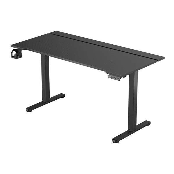 ACGAM állítható magasságú elektromos gamer asztal, LED fénnyel, USB porttal, 140×68 cm - Fekete