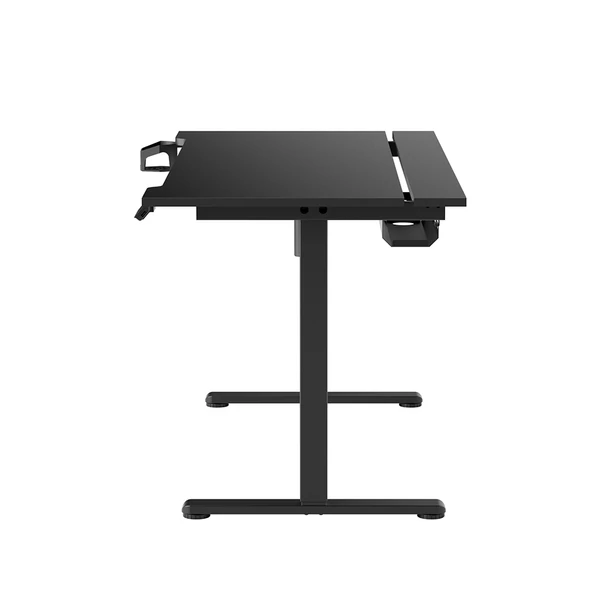 ACGAM állítható magasságú elektromos gamer asztal, LED fénnyel, USB porttal, 140×68 cm - Fekete