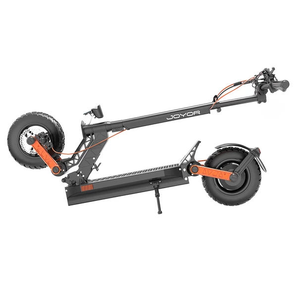 Joyor S5-Z elektromos roller, 48V 13Ah akkumulátor, 600W motor, 10*3,0" gumik, 25 km/h, 55 km hatótáv, alumínium váz, 6 lámpás jelző, dupla tárcsafék - Fekete
