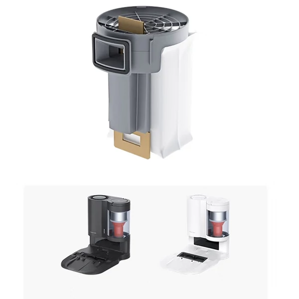 Roborock S7/S7 MAXV Plus automata porzsák állomás tartozékok, 2 db porzsák + 1 db porzsáktartó