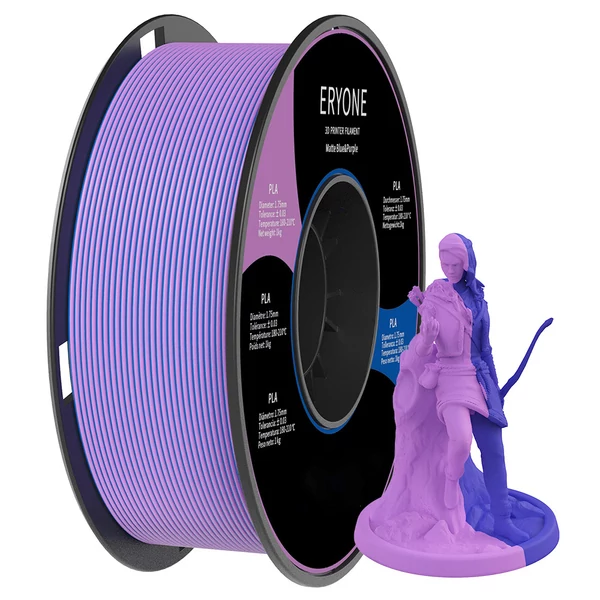 ERYONE Dupla Színű Matt PLA 3D Nyomtató Filament, 1.75mm, 1kg - kék-lila