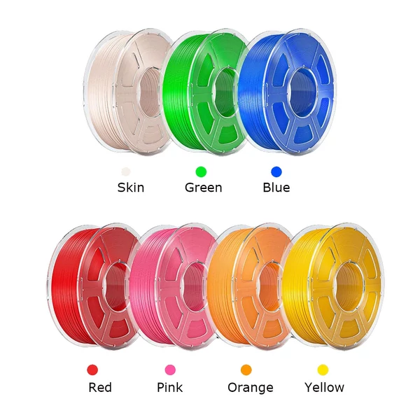 7kg Mecpow High Speed PLA+ filament - 1kg Piros/Kék/Bőrszín/Zöld/Sárga/Narancs/Rózsaszín