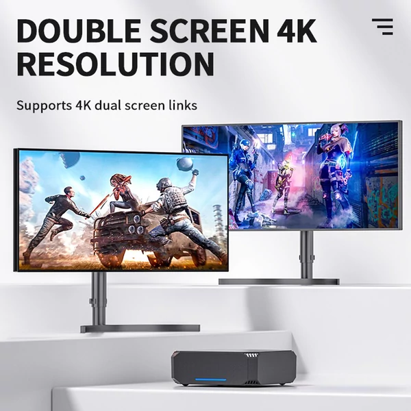 FIREBAT AK2 Mini PC, Intel N100, 4 mag, max. 3,4GHz, 16GB RAM, 512GB SSD, 2×HDMI 2.0 4K 60Hz, WiFi 5, BT 4.2, USB, LAN, hűtőventilátor