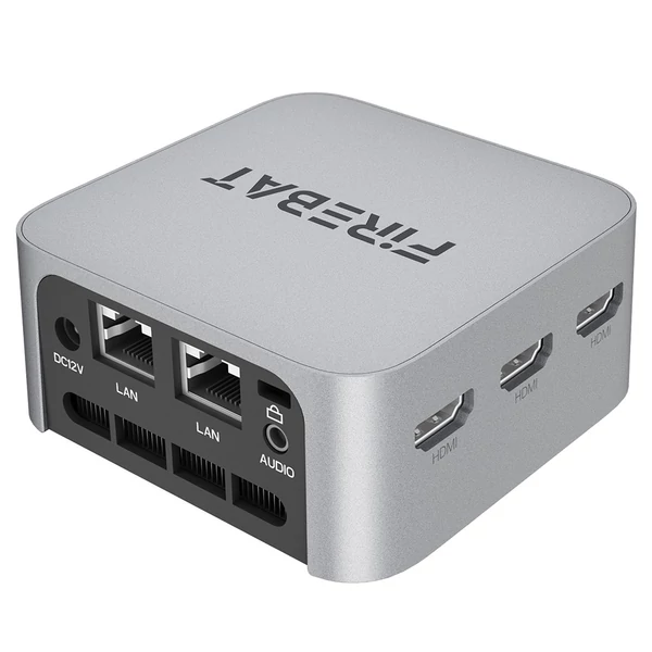 FIREBAT T8 PLUS Mini PC, Intel N100, 4 mag, max. 3.4GHz, 16GB LPDDR5 RAM, 512GB SSD, 3×HDMI 4K, WiFi 5, Bluetooth 4.2, 3×USB3.1, 2×LAN, audio