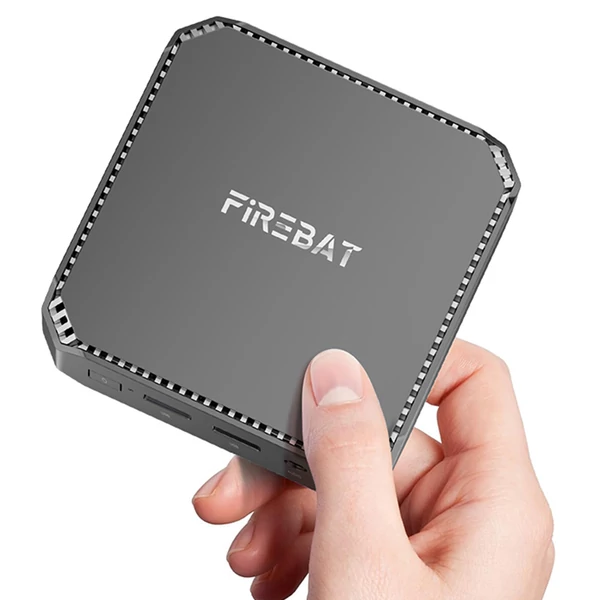 FIREBAT T2 Mini PC, Intel N150 4 magos 3.6GHz, 16GB RAM, 512GB SSD, DP+HDMI 4K kétképernyős, WiFi 5, BT 4.2, 2×USB3.2, 2×USB2.0, LAN, audio