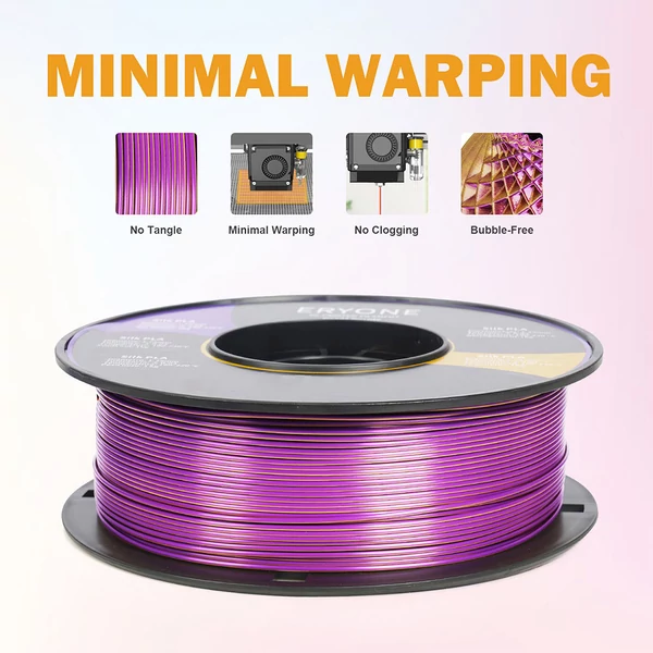 ERYONE Dual Color Silk PLA nyomtató filament 1kg - sárga-lila