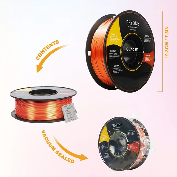ERYONE Dupla Színű Selyem PLA 3D nyomtató filament 1kg - arany-réz