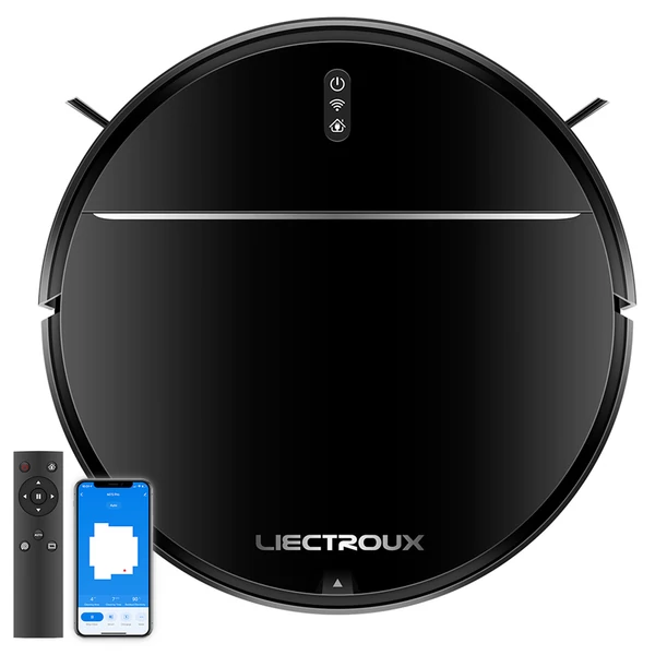 Liectroux M7S Pro robotporszívó felmosó funkcióval, 2D térképes navigáció, 4400mAh, 110 perc üzemidő - fekete