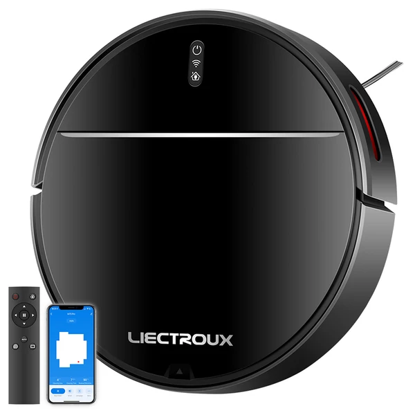 Liectroux M7S Pro robotporszívó felmosó funkcióval, 2D térképes navigáció, 4400mAh, 110 perc üzemidő - fekete