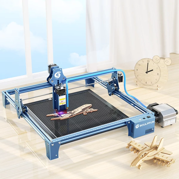 SCULPFUN S9/S10 légbefúvó fúvóka készlet + EU 220V 30L/perc kompresszor, teljes fém kivitel