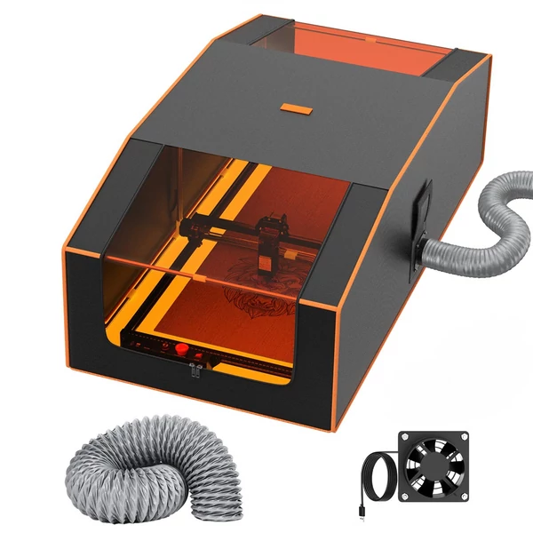 Mecpow FC3 nagyméretű lézergravírozó ház 1300x730x460 mm, tűzálló, ablakkal, ventilátorral, kipufogócsővel