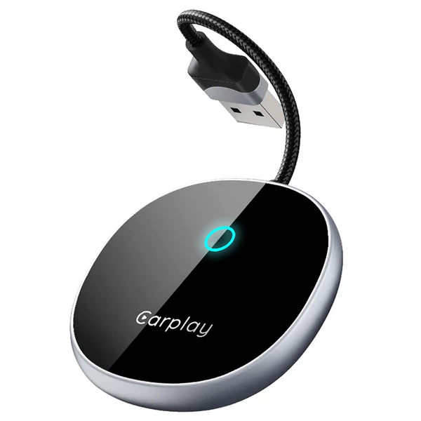 DriFox A22 vezetékesről vezeték nélküli CarPlay adapter, Plug & Play, automatikus csatlakozás, 5.8GHz, hangvezérlés