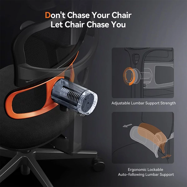 NEWTRAL NT001 ergonomikus szék, adaptív deréktámasz, 3-fokozatú dönthető háttámla, állítható karfa és fejtámla, 5 pozíciós zár, nylon lábkereszt - standard verzió