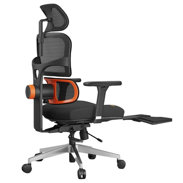 NEWTRAL NT002 ergonomikus szék, állítható deréktámasz és lábtartó, 4 fokozatban dönthető háttámla, alumínium láb - Pro verzió